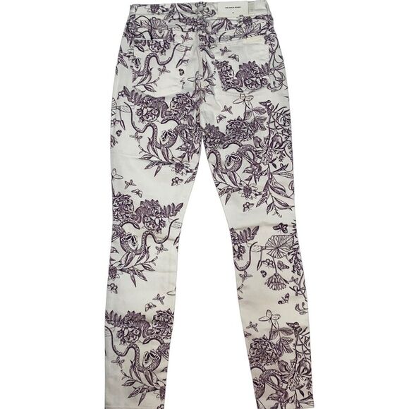 7 FOR ALL MANKIND Ankle Skinny Floral Pattern Denim Jeans - Picture 4 of 6